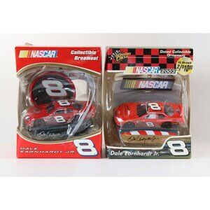 Dale Earnhardt Jr. #8 Christmas Ornaments Trevco Set of 2 NOS NASCAR